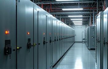 Moderne batterij-opslaginstallatie